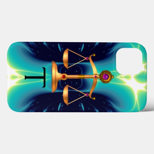 GOUDE WETGEVING MET GEM STONES MONOGRAM Case-Mate iPhone CASE (Achterkant (horizontaal))