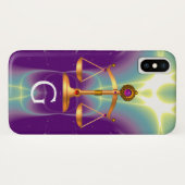 GOUDE WETGEVING MET GEM STONES MONOGRAM Case-Mate iPhone CASE (Achterkant (horizontaal))