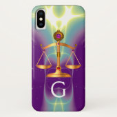 GOUDE WETGEVING MET GEM STONES MONOGRAM Case-Mate iPhone CASE (Achterkant)