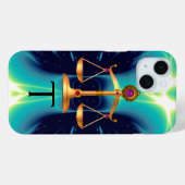 GOUDE WETGEVING MET GEM STONES MONOGRAM Case-Mate iPhone CASE (Achterkant (horizontaal))