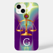 GOUDE WETGEVING MET GEM STONES MONOGRAM Case-Mate iPhone CASE (Achterkant)