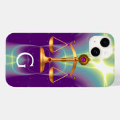 GOUDE WETGEVING MET GEM STONES MONOGRAM Case-Mate iPhone CASE (Achterkant (horizontaal))