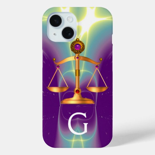 GOUDE WETGEVING MET GEM STONES MONOGRAM Case-Mate iPhone CASE (Achterkant)