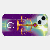 GOUDE WETGEVING MET GEM STONES MONOGRAM Case-Mate iPhone CASE (Achterkant (horizontaal))