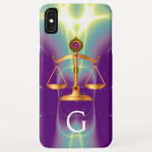 GOUDE WETGEVING MET GEM STONES MONOGRAM Case-Mate iPhone CASE (Achterkant)