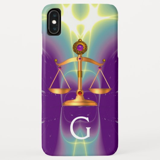 GOUDE WETGEVING MET GEM STONES MONOGRAM Case-Mate iPhone CASE (Achterkant)