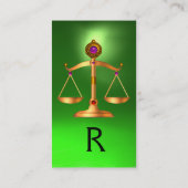 GOUDE WETGEVING MET GEM STONES MONOGRAM Green Visitekaartje (Achterkant)