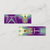 GOUDE WETGEVING MET GEM STONES MONOGRAM MINI VISITEKAARTJE (Voorkant / Achterkant)