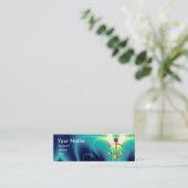 GOUDE WETGEVING MET GEM STONES MONOGRAM MINI VISITEKAARTJE (Staand voorkant)