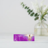 GOUDE WETGEVING MET GEM STONES MONOGRAM MINI VISITEKAARTJE (Staand voorkant)