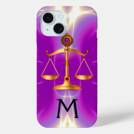 GOUDE WETGEVING MET GEM STONES MONOGRAM Pink Case-Mate iPhone Case (Achterkant)