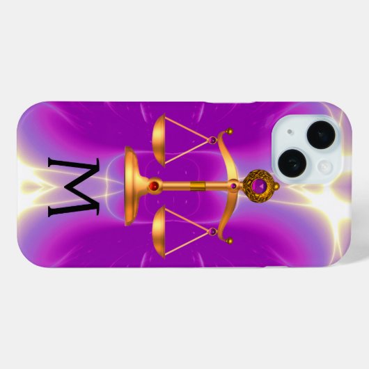 GOUDE WETGEVING MET GEM STONES MONOGRAM Pink Case-Mate iPhone Case (Achterkant (horizontaal))