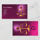 GOUDE WETGEVING MET GEM STONES MONOGRAM Pink Visitekaartje (Voorkant / Achterkant)