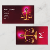 GOUDE WETGEVING MET GEM STONES MONOGRAM Red Visitekaartje (Voorkant / Achterkant)