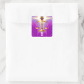 GOUDE WETGEVING MET GEM STONES MONOGRAM VIERKANTE STICKER (Tas)