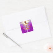 GOUDE WETGEVING MET GEM STONES MONOGRAM VIERKANTE STICKER (Envelop)