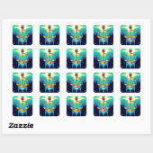 GOUDE WETGEVING MET GEM STONES MONOGRAM VIERKANTE STICKER (Vel)