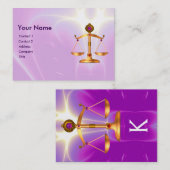 GOUDE WETGEVING MET GEM STONES MONOGRAM VISITEKAARTJE (Voorkant / Achterkant)