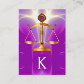 GOUDE WETGEVING MET GEM STONES MONOGRAM VISITEKAARTJE (Achterkant)