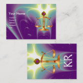 GOUDE WETGEVING MET GEM STONES MONOGRAM VISITEKAARTJE (Voorkant / Achterkant)