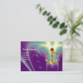 GOUDE WETGEVING MET GEM STONES MONOGRAM VISITEKAARTJE (Staand voorkant)