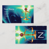 GOUDE WETGEVING MET GEM STONES MONOGRAM VISITEKAARTJE (Voorkant / Achterkant)