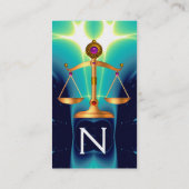 GOUDE WETGEVING MET GEM STONES MONOGRAM VISITEKAARTJE (Achterkant)