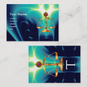 GOUDE WETGEVING MET GEM STONES MONOGRAM VISITEKAARTJE (Voorkant / Achterkant)