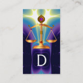 GOUDE WETGEVING MET GEM STONES MONOGRAM VISITEKAARTJE (Achterkant)