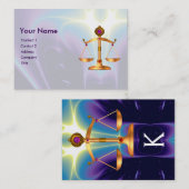 GOUDE WETGEVING MET GEM STONES MONOGRAM VISITEKAARTJE (Voorkant / Achterkant)