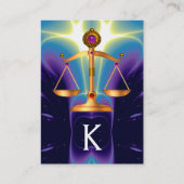 GOUDE WETGEVING MET GEM STONES MONOGRAM VISITEKAARTJE (Achterkant)