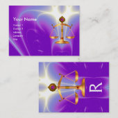 GOUDE WETGEVING MET GEM STONES MONOGRAM VISITEKAARTJE (Voorkant / Achterkant)