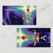 GOUDE WETGEVING MET GEM STONES MONOGRAM VISITEKAARTJE (Voorkant / Achterkant)