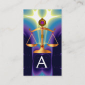 GOUDE WETGEVING MET GEM STONES MONOGRAM VISITEKAARTJE (Achterkant)