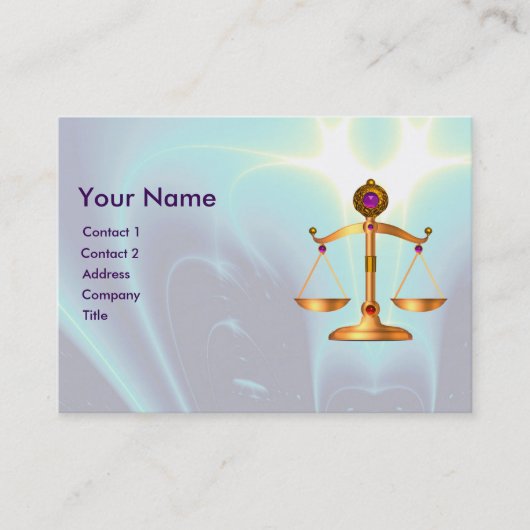 GOUDE WETGEVING MET GEM STONES MONOGRAM VISITEKAARTJE (Voorkant)