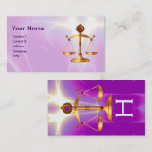 GOUDE WETGEVING MET GEM STONES MONOGRAM VISITEKAARTJE (Voorkant / Achterkant)