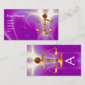 GOUDE WETGEVING MET GEM STONES MONOGRAM VISITEKAARTJE (Voorkant / Achterkant)