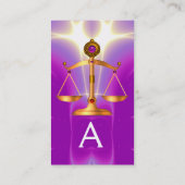 GOUDE WETGEVING MET GEM STONES MONOGRAM VISITEKAARTJE (Achterkant)