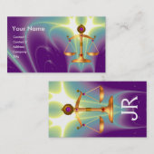 GOUDE WETGEVING MET GEM STONES MONOGRAM VISITEKAARTJE (Voorkant / Achterkant)