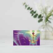 GOUDE WETGEVING MET GEM STONES MONOGRAM VISITEKAARTJE (Staand voorkant)