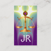 GOUDE WETGEVING MET GEM STONES MONOGRAM VISITEKAARTJE (Achterkant)