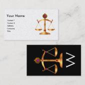 GOUDE WETGEVING MET GEM STONES MONOGRAM, zwart Visitekaartje (Voorkant / Achterkant)