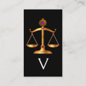 GOUDE WETGEVING MET GEM STONES MONOGRAM, zwart Visitekaartje (Achterkant)