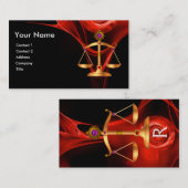 GOUDE WETGEVING, ZWARTE RODE MONOGRAM ROOS VISITEKAARTJE (Voorkant / Achterkant)