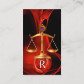 GOUDE WETGEVING, ZWARTE RODE MONOGRAM ROOS VISITEKAARTJE (Achterkant)