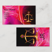 GOUDE WETGEVING, ZWARTE RODE MONOGRAM ROOS VISITEKAARTJE (Voorkant / Achterkant)