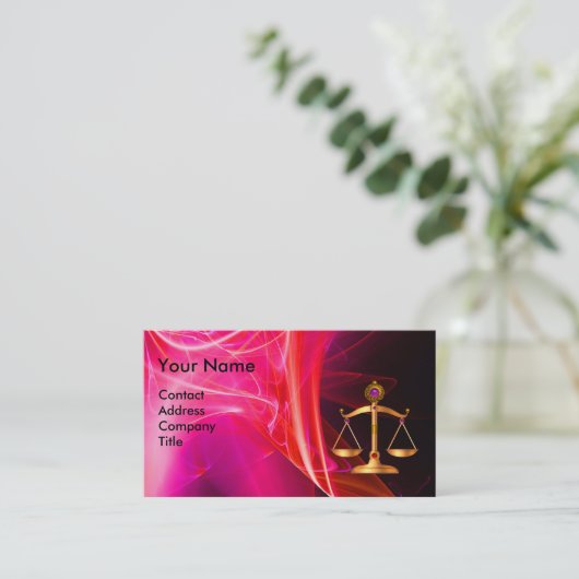 GOUDE WETGEVING, ZWARTE RODE MONOGRAM ROOS VISITEKAARTJE (Staand voorkant)