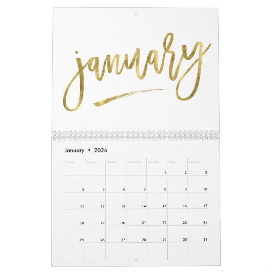 Goudeffect kalender 20xx Wit (Jan 2026)