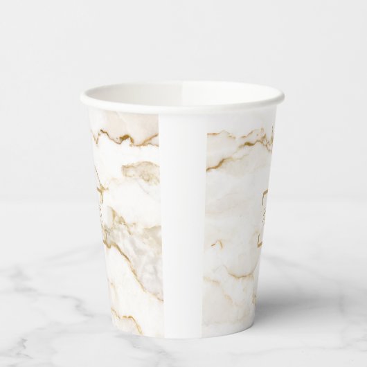 Goudeffect Marmer (op maat) Papieren Bekers (Links)