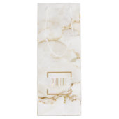 Goudeffect Marmer (op maat) Wijn Cadeautas (Achterkant)